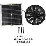 Haofy Solarpanel Lüfter Kit, 10 Zoll 100 W Solarlüfter mit Solarpanel, Wasserdichter Solar Abluftventilator für Kleine Hühnerställe, Schuppen, Kriechkeller, Haustierhäuser, Fensterauspuff