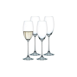 Nachtmann Champagnerglas VIVENDI Champagnergläser 272 ml 4er Set, Kristallglas weiß