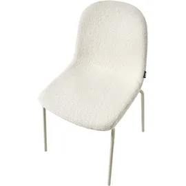 Beliani Konferenzstuhl 2er Set LOMA Bouclé Cremeweiß