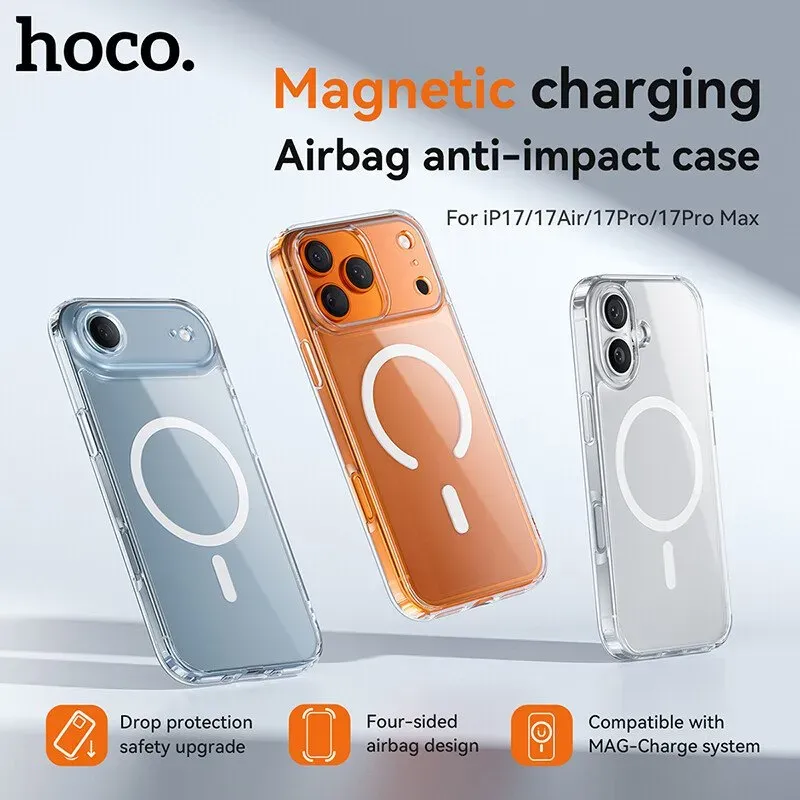 HOCO iPhone 17 AirMagnetic Series Airbag Stoßfeste Hülle - Transparent
