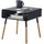 Yamazaki Beistelltisch, schwarz, Stahl/Holz, Minimalistisches Design, 35 x 35 x 35 cm