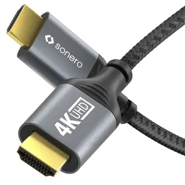 Sonero HDMI-Kabel 4K 60Hz grau/schwarz 1,00 Meter