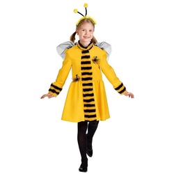 Metamorph Kostüm Bienenkleid für Kinder, Kinderkostüm für kleine Honigbienen gelb 152