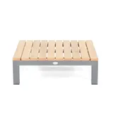 Natur24 Lounge-Tisch Equila 85x85cm Teakholz Aluminiumgestell Gartentisch