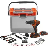 Black & Decker Akku-Schlagbohrschrauber BCKSB04 inkl. 2 x 1,5 Ah + Aufbewahrungsbox + 78-teiliges Zubehör-Set