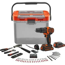Black & Decker Akku-Schlagbohrschrauber BCKSB04 inkl. 2 x 1,5 Ah + Aufbewahrungsbox + 78-teiliges Zubehör-Set