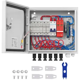 Vevor Solar PV Combiner Box 6 String 10A für Solar Panel System Stahl Fall IP65