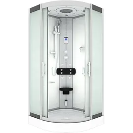 AcquaVapore Dampfdusche Duschtempel Sauna Dusche Duschkabine D46-00M2-EC 80x80 cm Mit 2k Scheiben Versiegelung