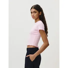 LeGer By Lena Gercke LeGer T-Shirt Teresa, LeGer by Lena Gercke mit Rippstruktur, kurze Form, slim fit rosa L (40)