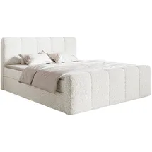 Selsey Cloudy Ii - Boxspringbett 200x200 cm, mit Bettkästen und Topper, Bouclé Creme