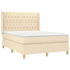 vidaXL Boxspringbett 140 x 200 cm Creme
