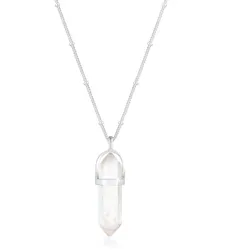 Elli Silberkette »Halskette Stein Quarz Weiß 925 Sterling Silber« Elli Silber 60
