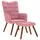 vidaXL Relaxsessel mit Hocker Rosa Samt 75 x 90 x 80 cm Rosa