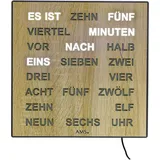 AMS Tischuhr digitale Wortuhr Deutsch LED-Anzeige 28 x 28 cm - AMS Modell: 1237