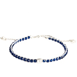 Samapura Blaues Spinell Armband | Silber Faden Armbänder & Armreife   Damen 