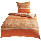Traumschlaf Bettwäsche Karlsruhe orange in orange | Gr.: 200x200 (2x 80x80 cm)