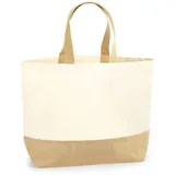 Westford Mill - extra große Shopper Tasche aus Jute / Canvas - Natural / 38 x 44 x 18