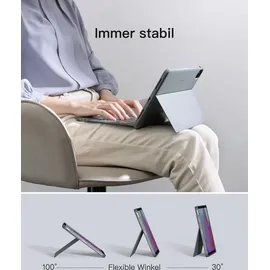 Inateck Tastatur Hülle für iPad Air 11 Zoll M3/M2 (2025/2024), Air 5/4 10.9 Zoll,iPad Pro 11 Zoll 4/3/2/1,QWERTZ, Hoch-/Querformat Ständer,Abnehmbare Touchpad mit 7-Farbiger Beleuchtung,KB04111