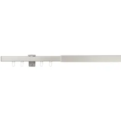 Ondeco Vorhangschiene ausziehbar Gardinenschiene innenlauf Gardinenstange Deckenmontage modern 1-Lauf Farbe: Edelstahl-Optik, Größe: 120-210 cm