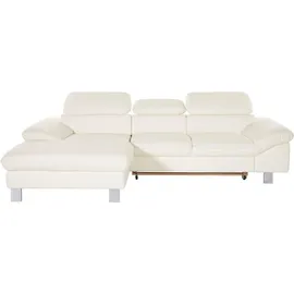 Cotta Ecksofa Driver, mit Kopfteilverstellung, wahlweise mit Bettfunktion, weiß