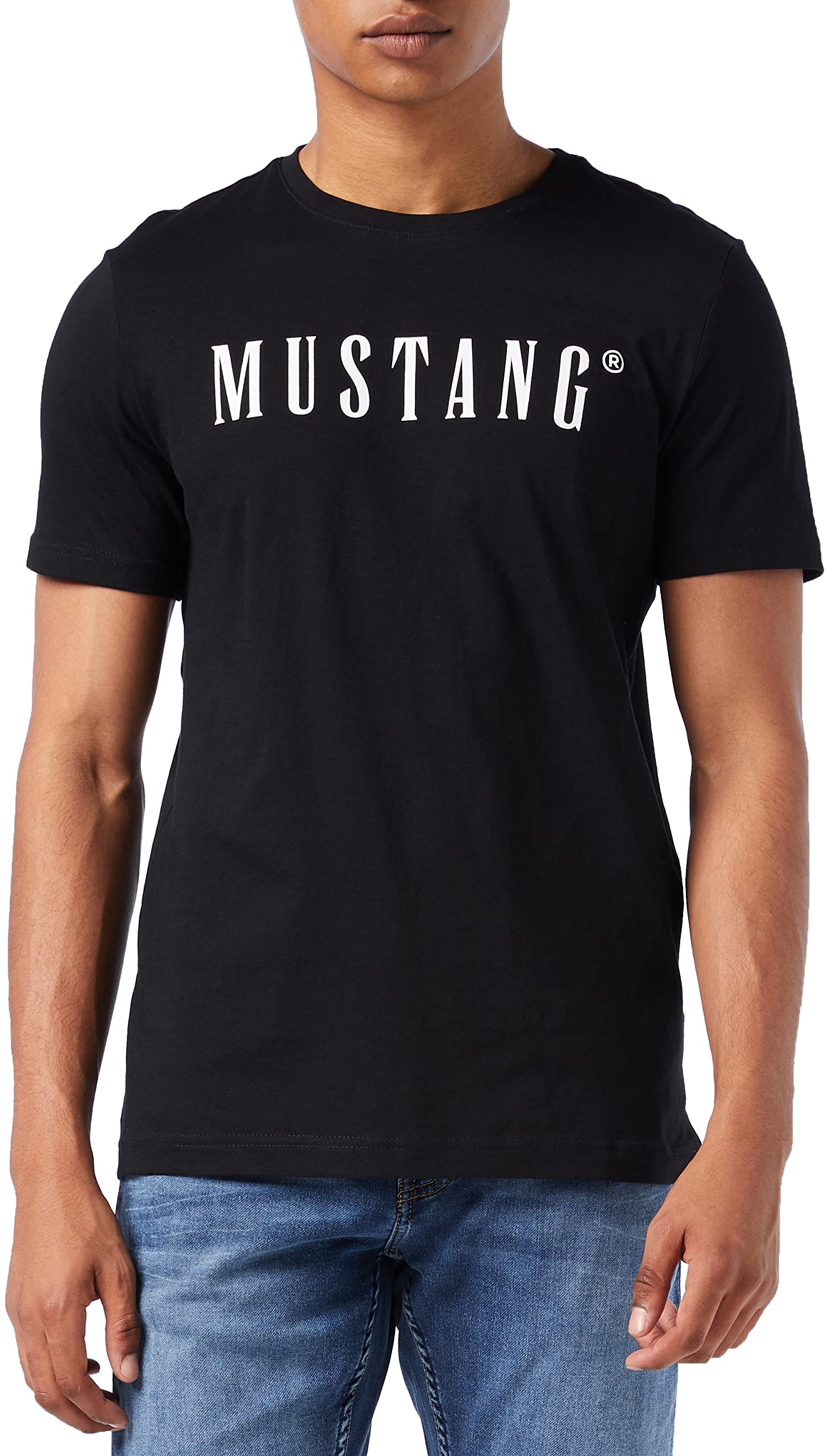 MUSTANG Herren Style Alex C Logo Tee T-Shirt, Black, XL