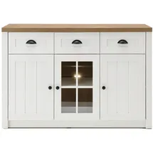 furn.design Sideboard Seyne 130 x 86 cm Weiß / Eiche