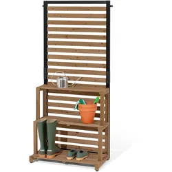 Tchibo - Sichtschutz-Regal-Modul »Elin« - 75x44x170cm - schwarz - Holz / Stahl / Polypropylen