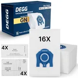 DEGG 16 Staubsaugerbeutel Hyclean + 8 Filter Set - Kompatibel mit Miele GN, C3, C2, Classic C1, S8, S5, S2 - Beutel, Motorfilter, Mikro-Abluftfilter - Staubsaugerzubehör - Premium Qualität