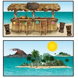 Wanddeko Tiki Bar / Tropical Island 8 tlg.