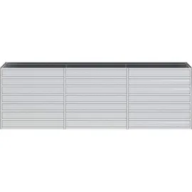 vidaXL Garten-Hochbeet verzinkter Stahl rechteckig 240 x 40 x 77 cm Silber