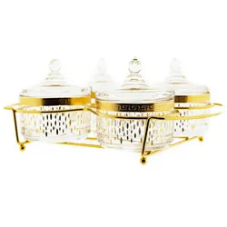 9 Teiliger Snack-Set Servierschalen für Snacks mit goldenen und silberen Details