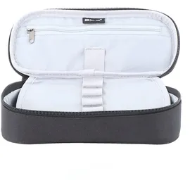 2be Federmäppchen 2BE, Kinder, grau (anthrazit, schwarz), Polyester, Schreibgeräteetuis Federmäppchen, mit Organisationsfach