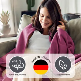 IBENA Cotton Pur 100 x 140 cm violett/altrosa