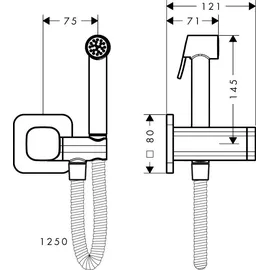 Hansgrohe AXOR Bidette Duschkopf 1 Strahlart softsquare Chrom 29243000