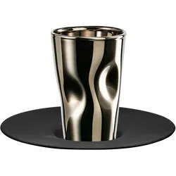 Eisch Espressoglas mit Untertasse Unik Platin 100 ml
