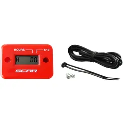 SCAR Kabelgebundener Stundenzähler mit rotem Velcro, rot