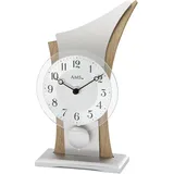 AMS Pendeltischuhr AMS "T1139", braun (silberfarben, braun), Tischuhren, Wohnzimmer, Esszimmer,Made in Germany