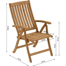 Dehner Klappsessel Havanna, hellbraun