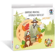 Ursus Diamond Painting Laternen-Bastelset Waldtiere 20 x 18,7 x 8 cm