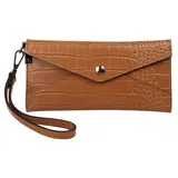 Cluty Abendtasche, echt Leder, Made in Italy braun