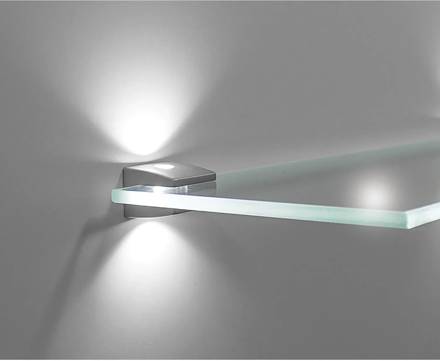 Furnika LED-Glasklemmträger ZETA 3S Touch 1,2 W, Zamak alufarbig