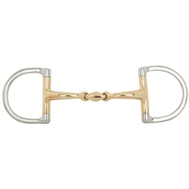 BR Verdun-Gebiss für doppelt doppelt gebogenes Pferd BR Equitation Soft Contact silber|gold 125 mm