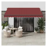 vidaXL Markise Manuell mit LEDs 400 x 300 cm rot