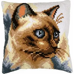 Kreuzstichkissen "Siam-Katze"