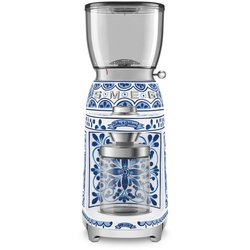 SMEG CGF01DGBEU Dolce & Gabbana Blu Mediterraneo, Kaffeemühle, Aluminium-Druckgußgehäuse, konisches Edelstahlmahlwerk