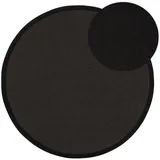 benuta Kunstloft Teppich, Schwarz, Naturmaterialien, Beton Optik, Rund, 250x1 cm, Gots, für Fußbodenheizung geeignet, Teppiche & Böden, Teppiche