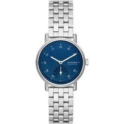 Quarzuhr SKAGEN "KUPPEL LILLE", silber (silberfarben), Armbanduhren, Damen, Armbanduhr, Damenuhr, dezentrale Sekunde, Edelstahlarmband