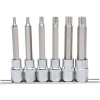 KS Tools 1/2" CHROMEplus Bit-Stecknuss-Satz XZN, lang, 6-teilig M5-M14