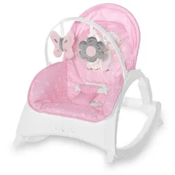 Lorelli Babywippe und Stuhl ENJOY mit Vibration, Musik, verstellbare Rückenlehne rosa pink