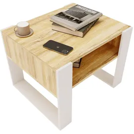 raumhirsch furniture Couchtisch, Weiß, Alteiche, Holzwerkstoff, Holzwerkstoff, 65x45x53 cm, Wohnzimmer, Wohnzimmertische, Couchtische